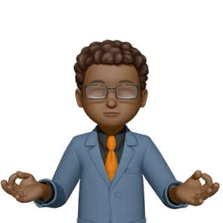 A memoji characterization of the author in a meditative pose.