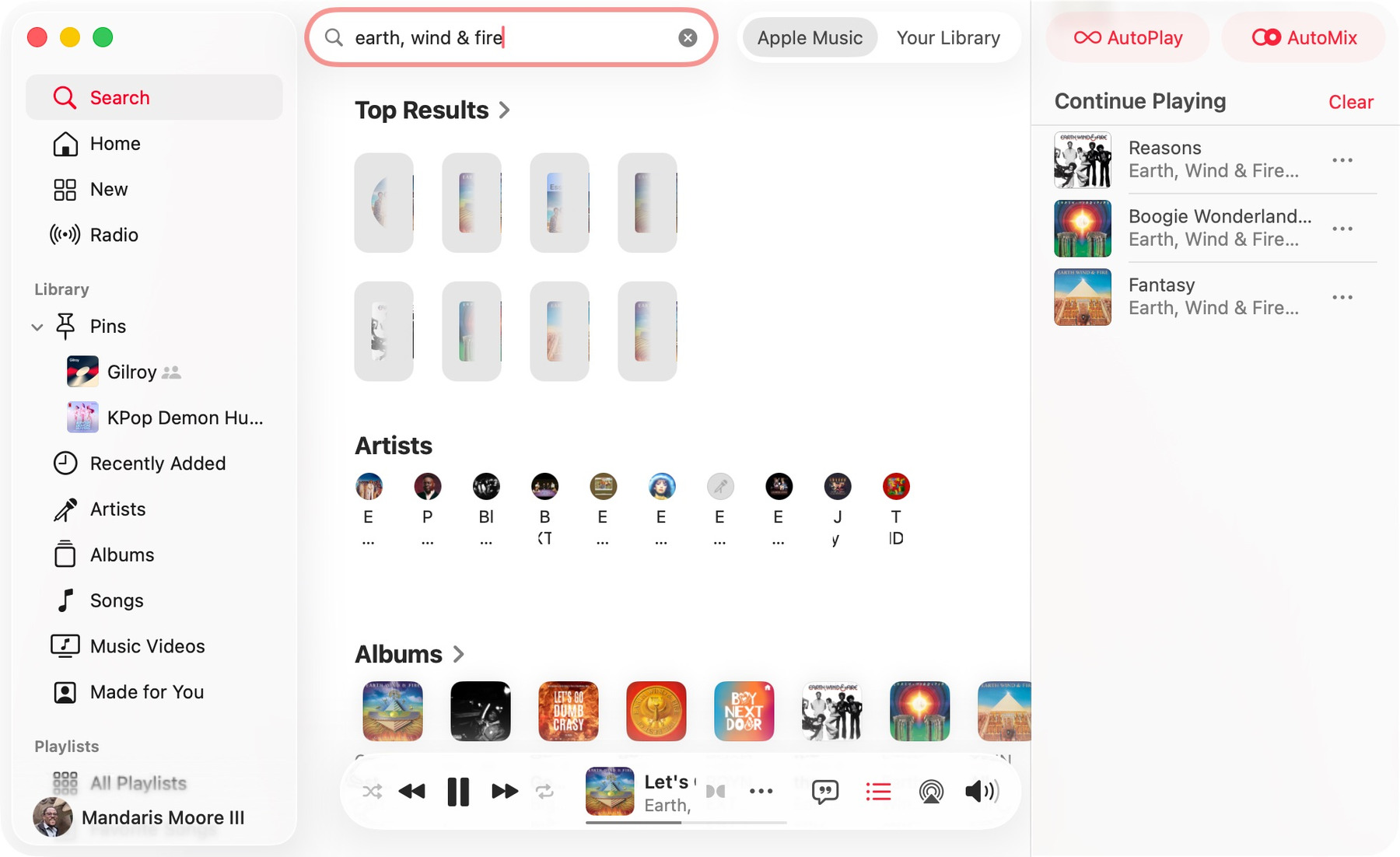 The music app in the upcoming macOS Tahoe. The icons are squished and only one character for titles and artist.