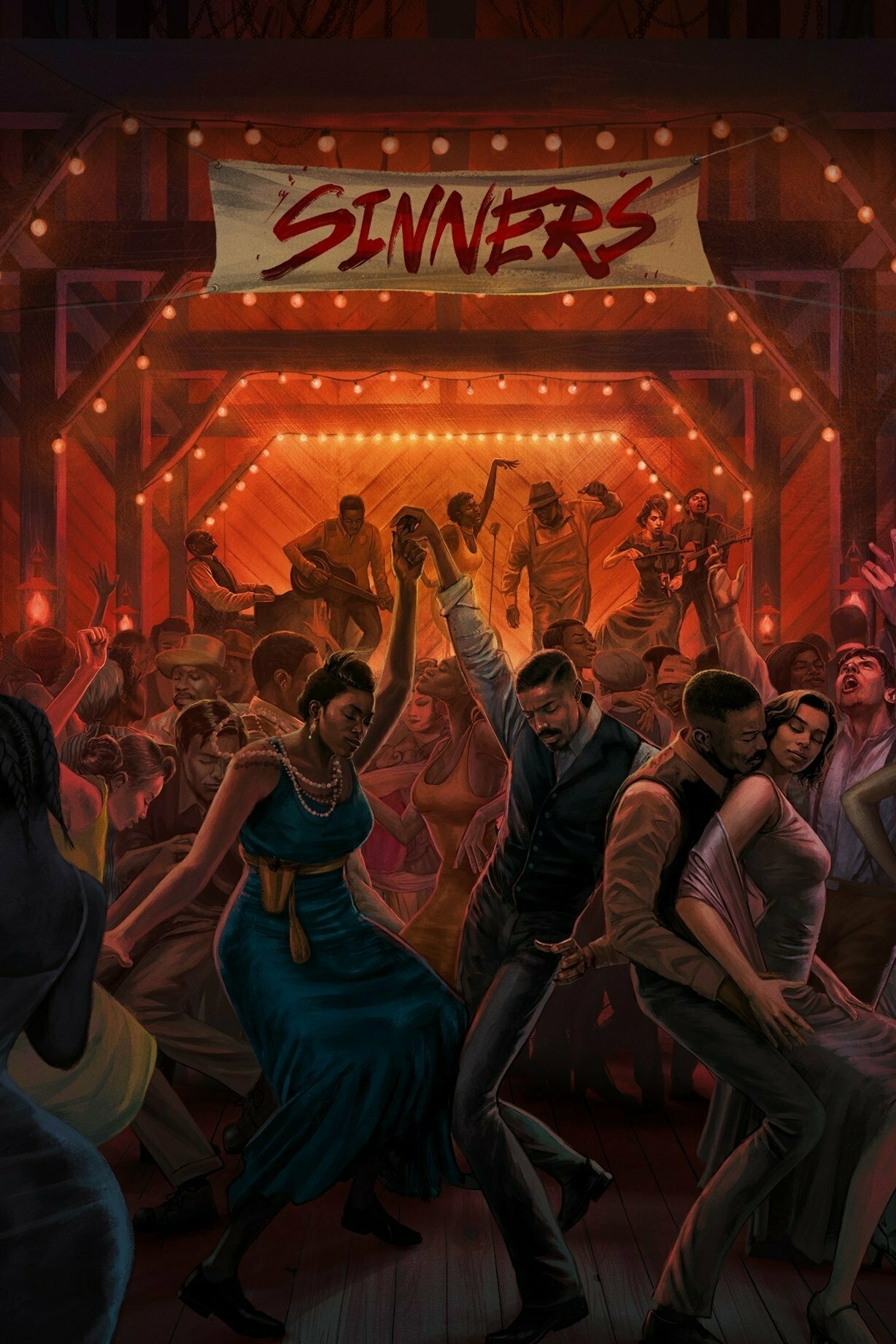 Sinner 2025 Movie poster showing people dancing and having a good time.