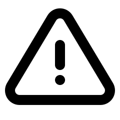 Alert triangle with an exclamation icon