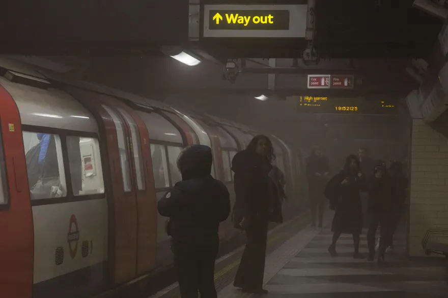 Thick dust kicked up by a passing train on the London underground. Photograph: Bettina Strenske/Alamy