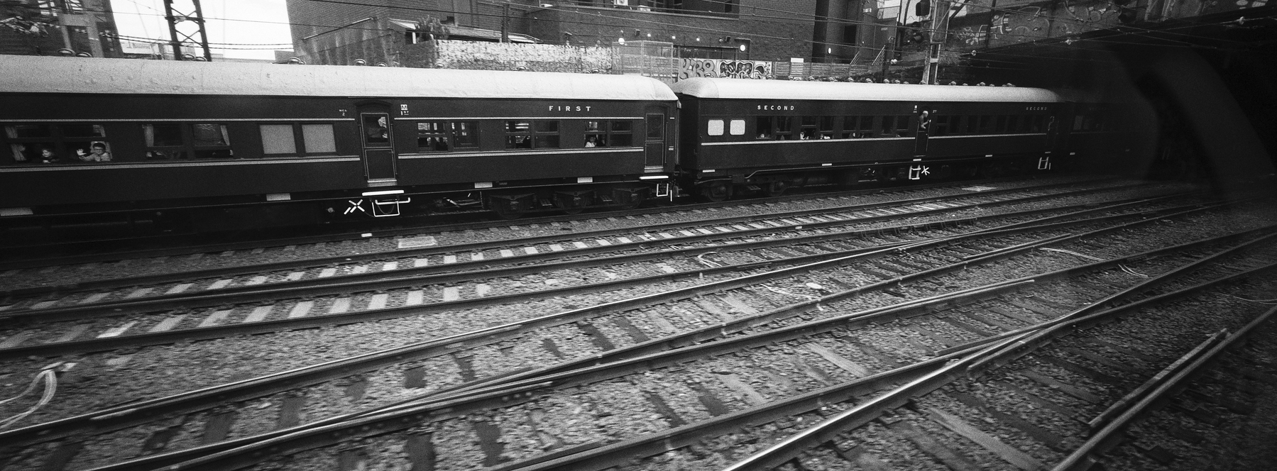 An old train in black and white. I don’t know which type, I’m ignorant in the ways of the chemin de fer. 