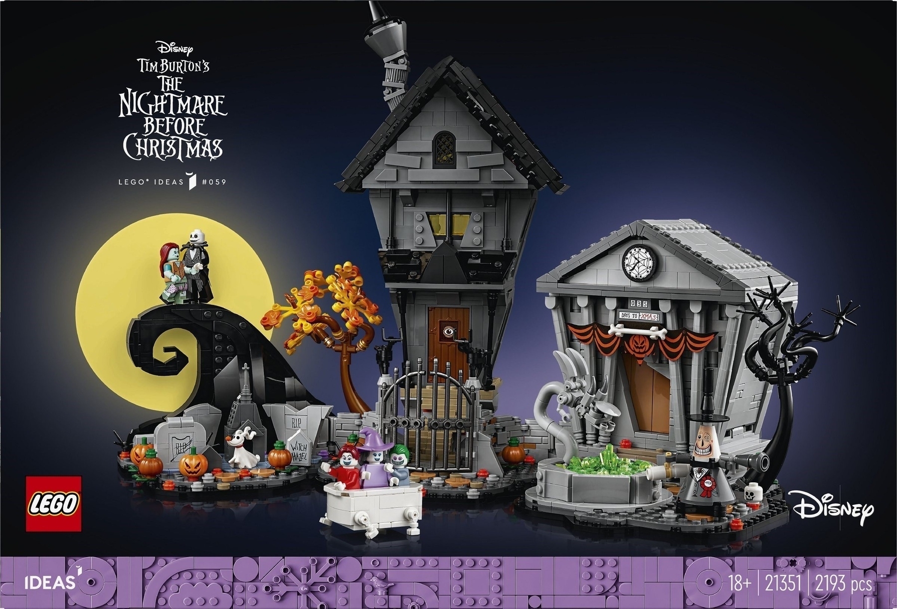 Box art for the LEGO Ideas set based on the film The Nightmare Before Christmas.