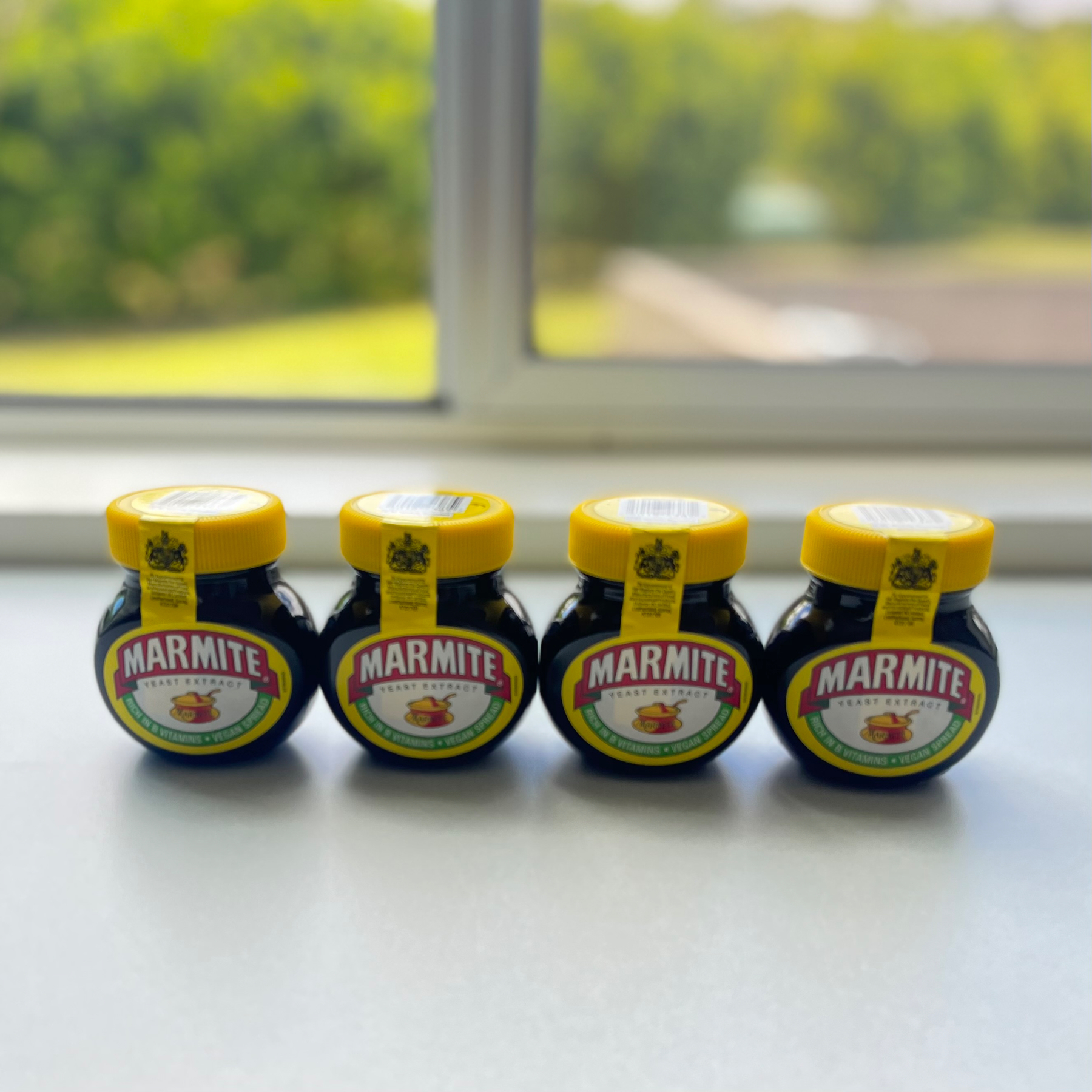 Four jars of Marmite