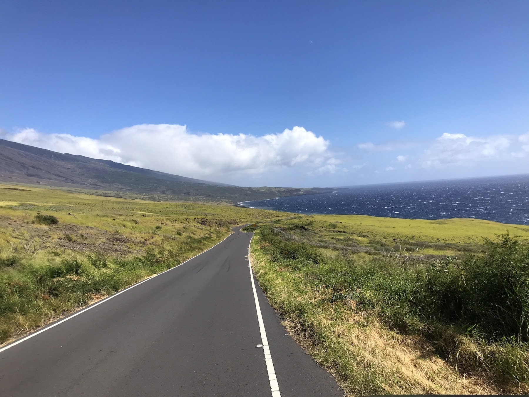 The road on Haleakala’s south flanks on Maui, looking towards Kaupo