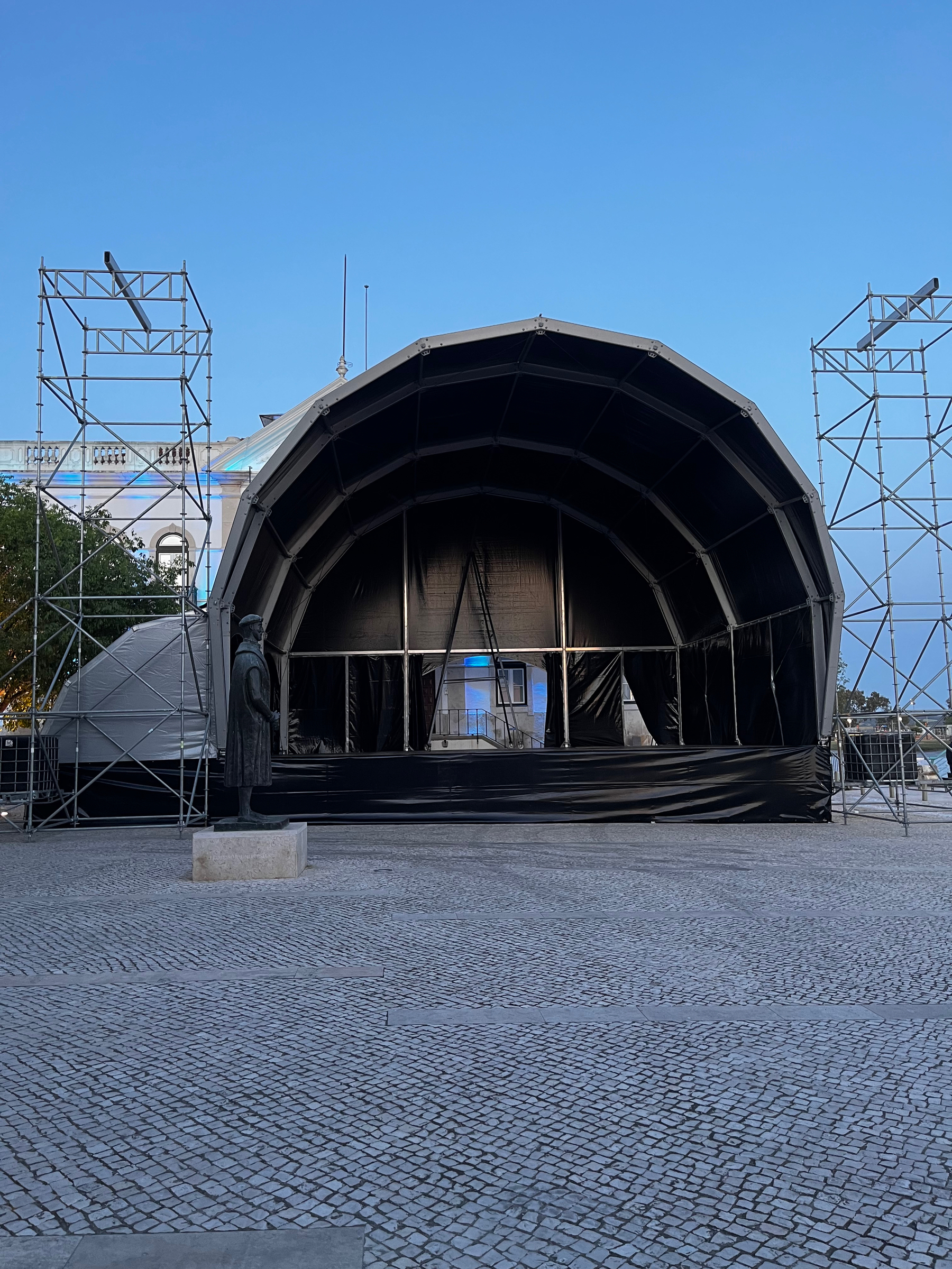 Outside stage set up outside the Municipal Building in Alcácer do Sal