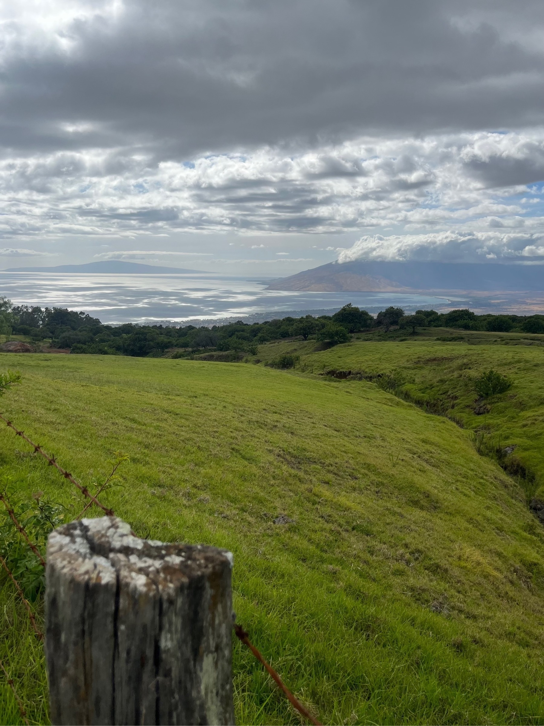 Looking across Maui to West Maui, the Pacific Ocean and the island of Lana’i