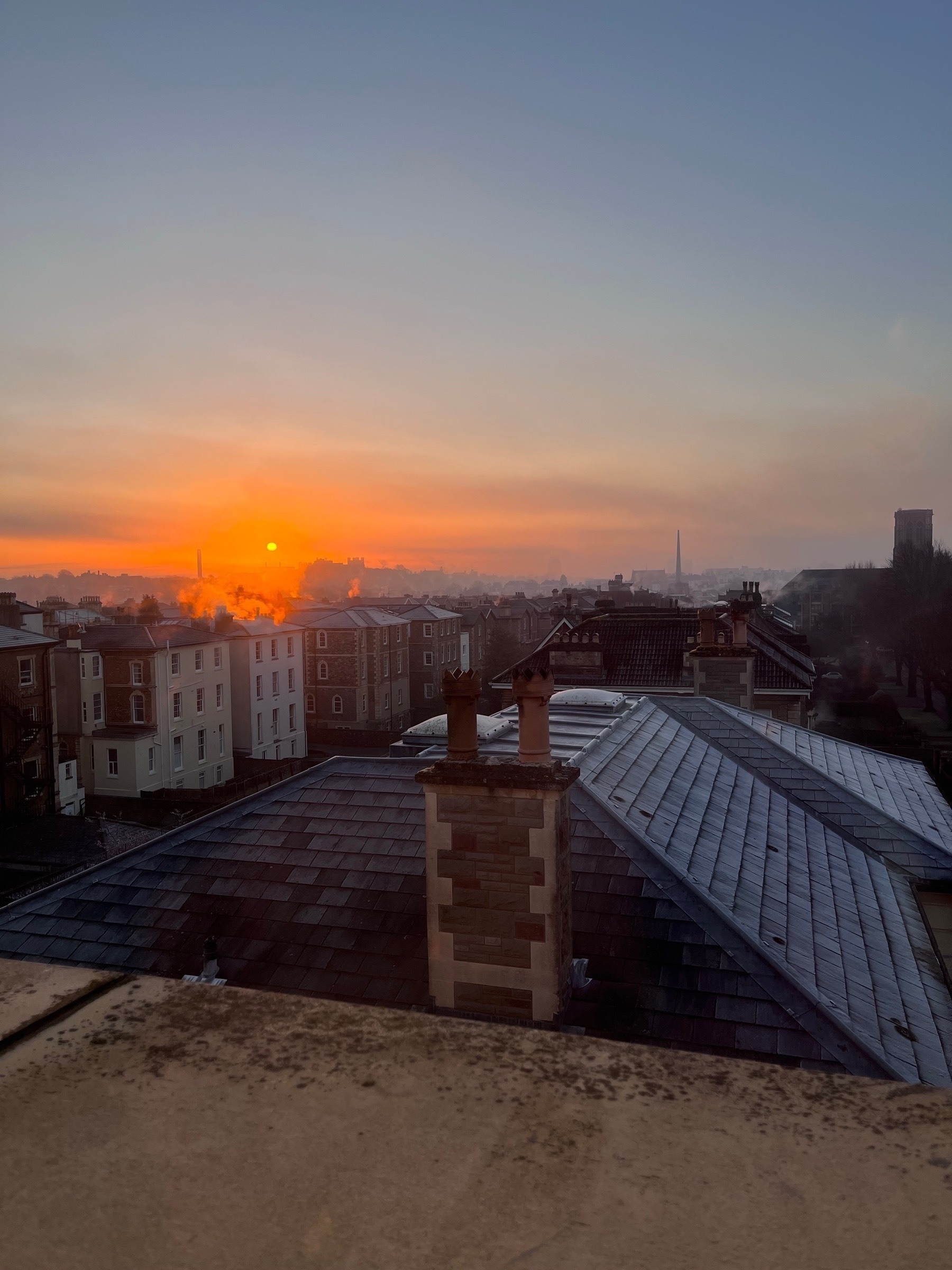 Sunrise over Bristol on a cold morning