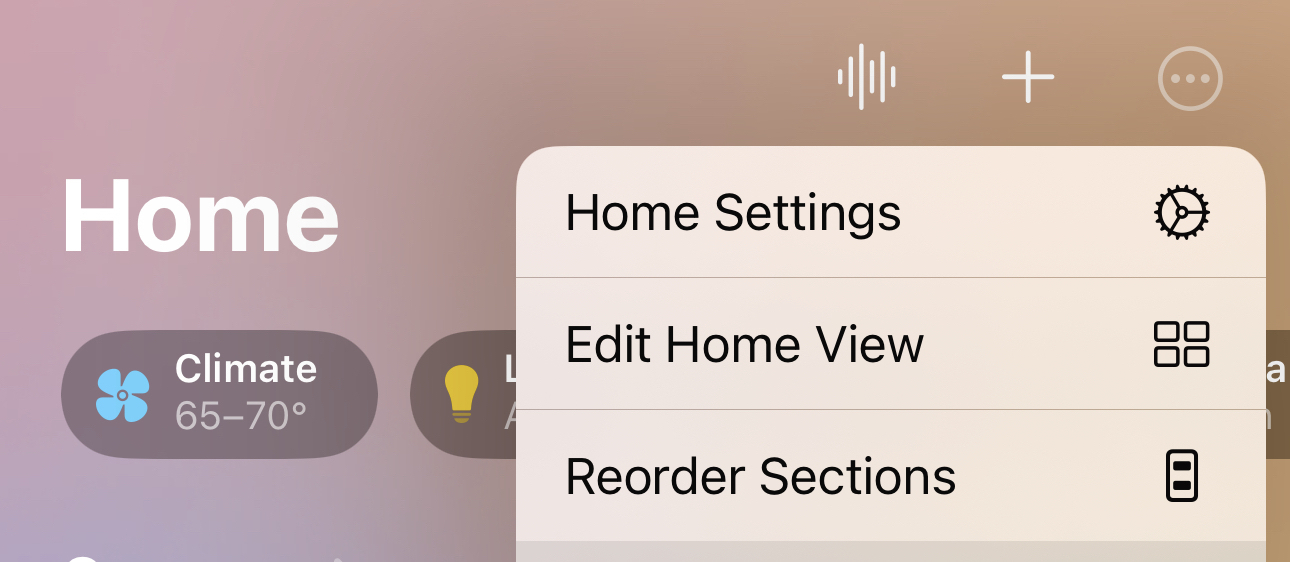 Screenshot of Apple Home App showing now alerts. 