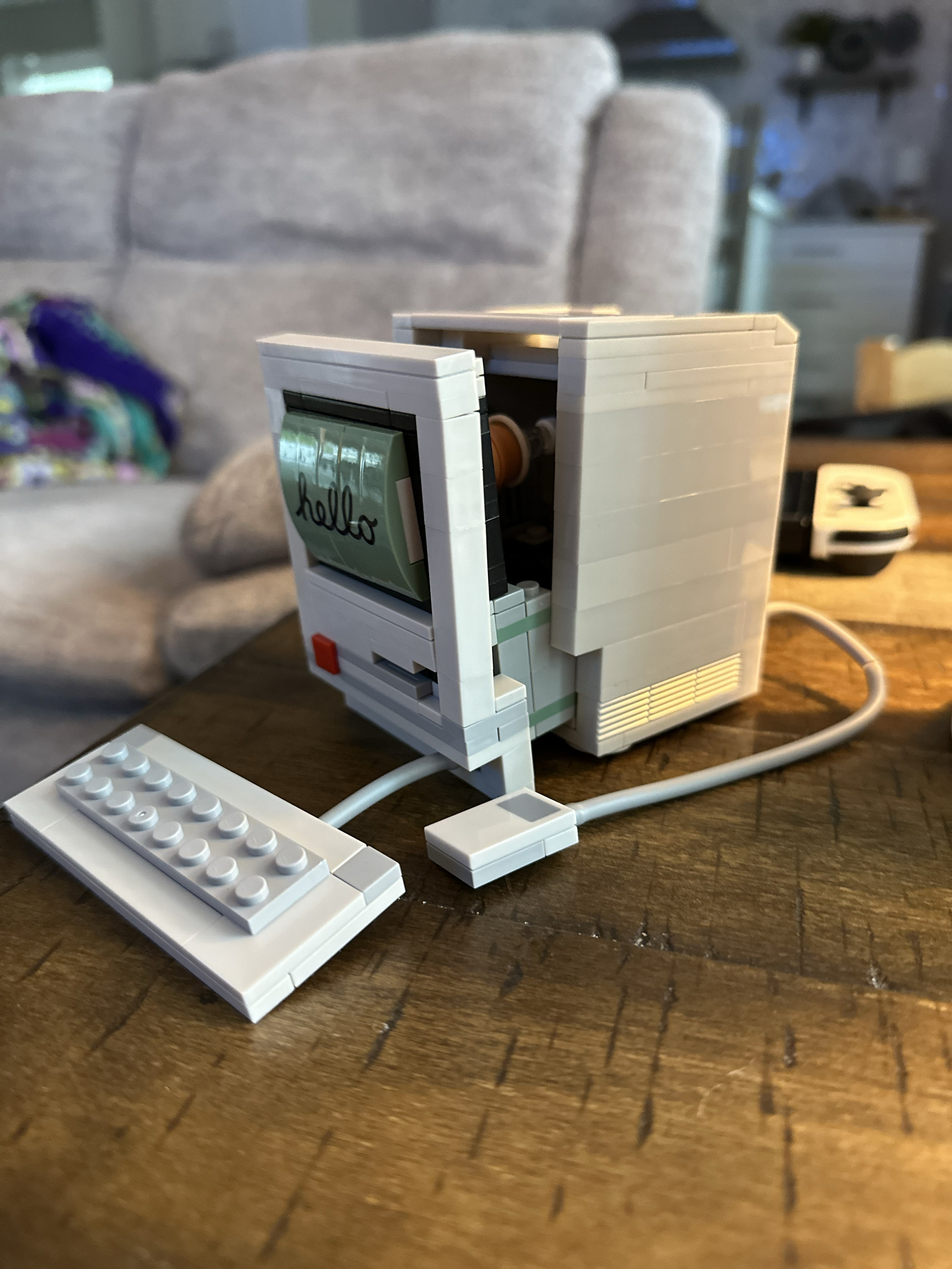 Lego model of early Apple computer.