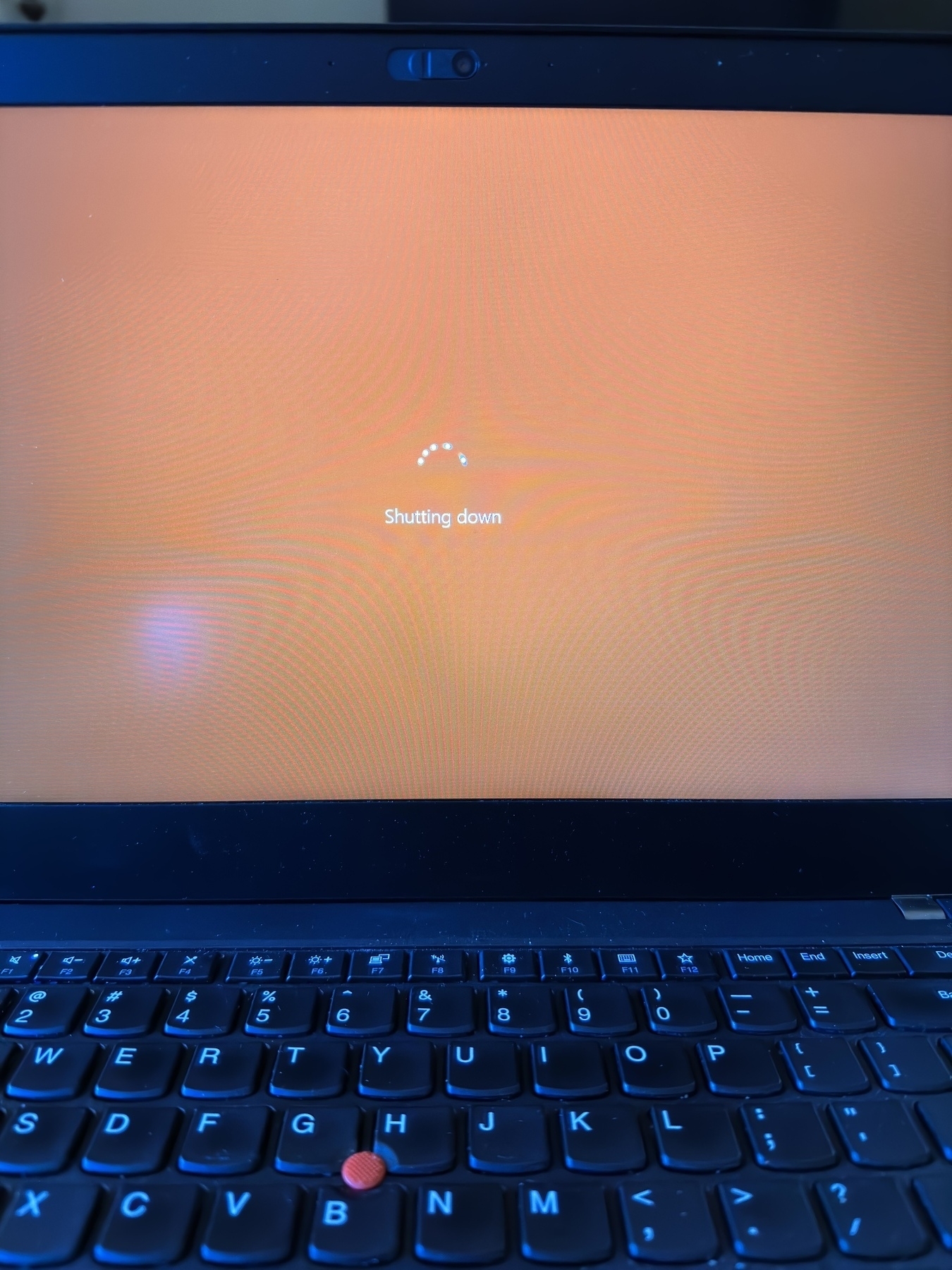 Computer showing shutting down. 