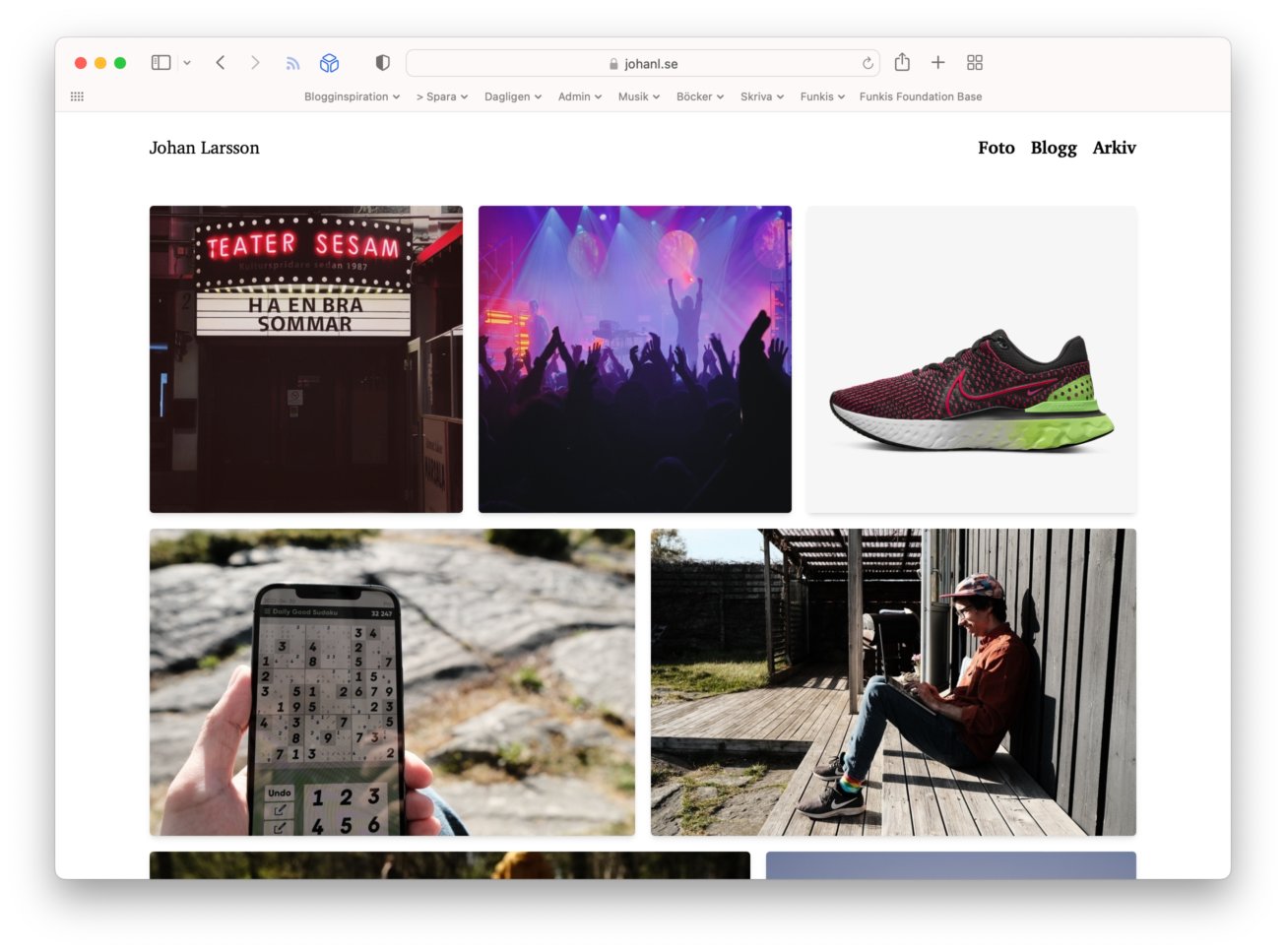 A screenshot of a webpage with photos laid out in a grid