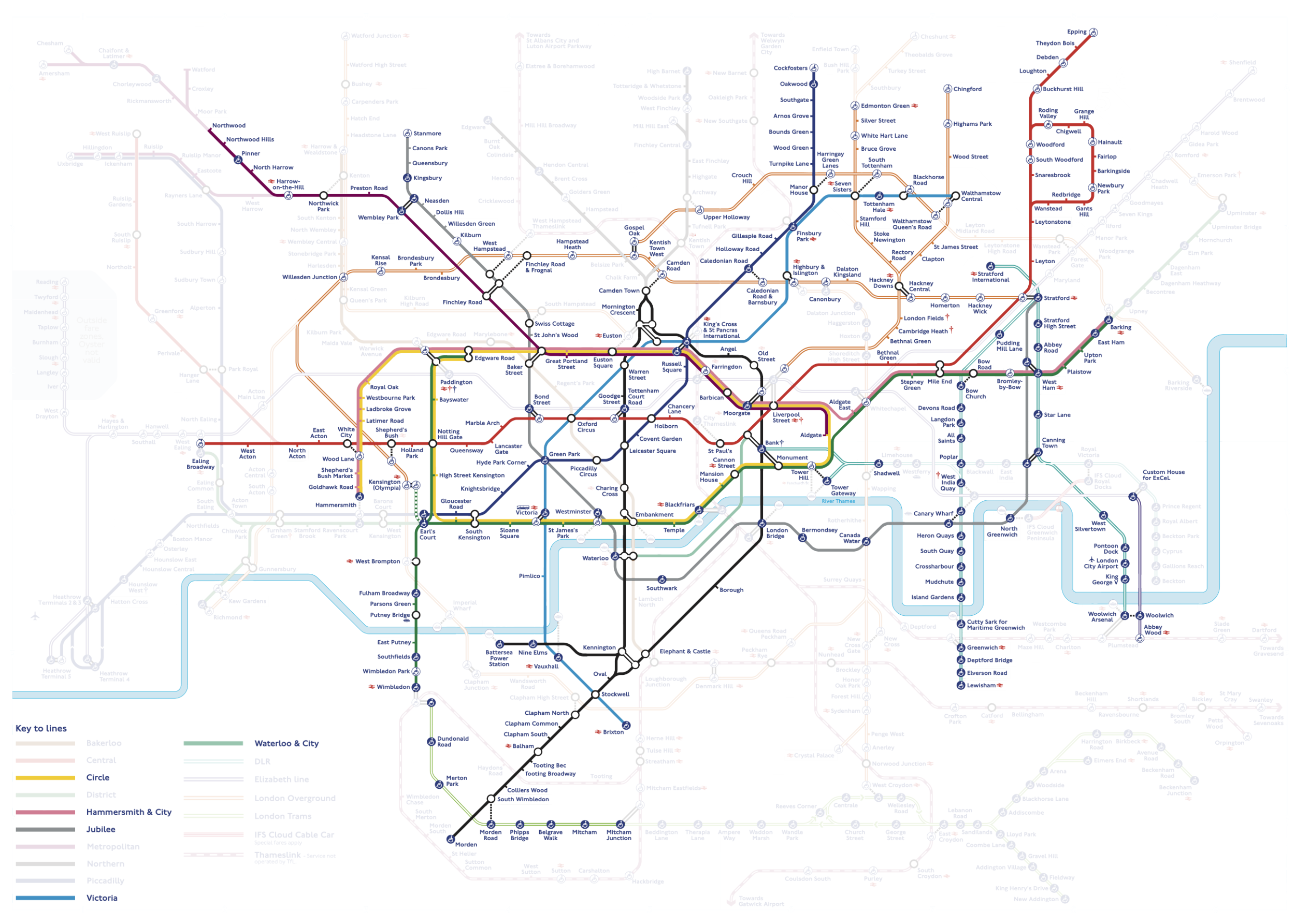 My WalkTheTube map showing that the jubilee line has now been completed.