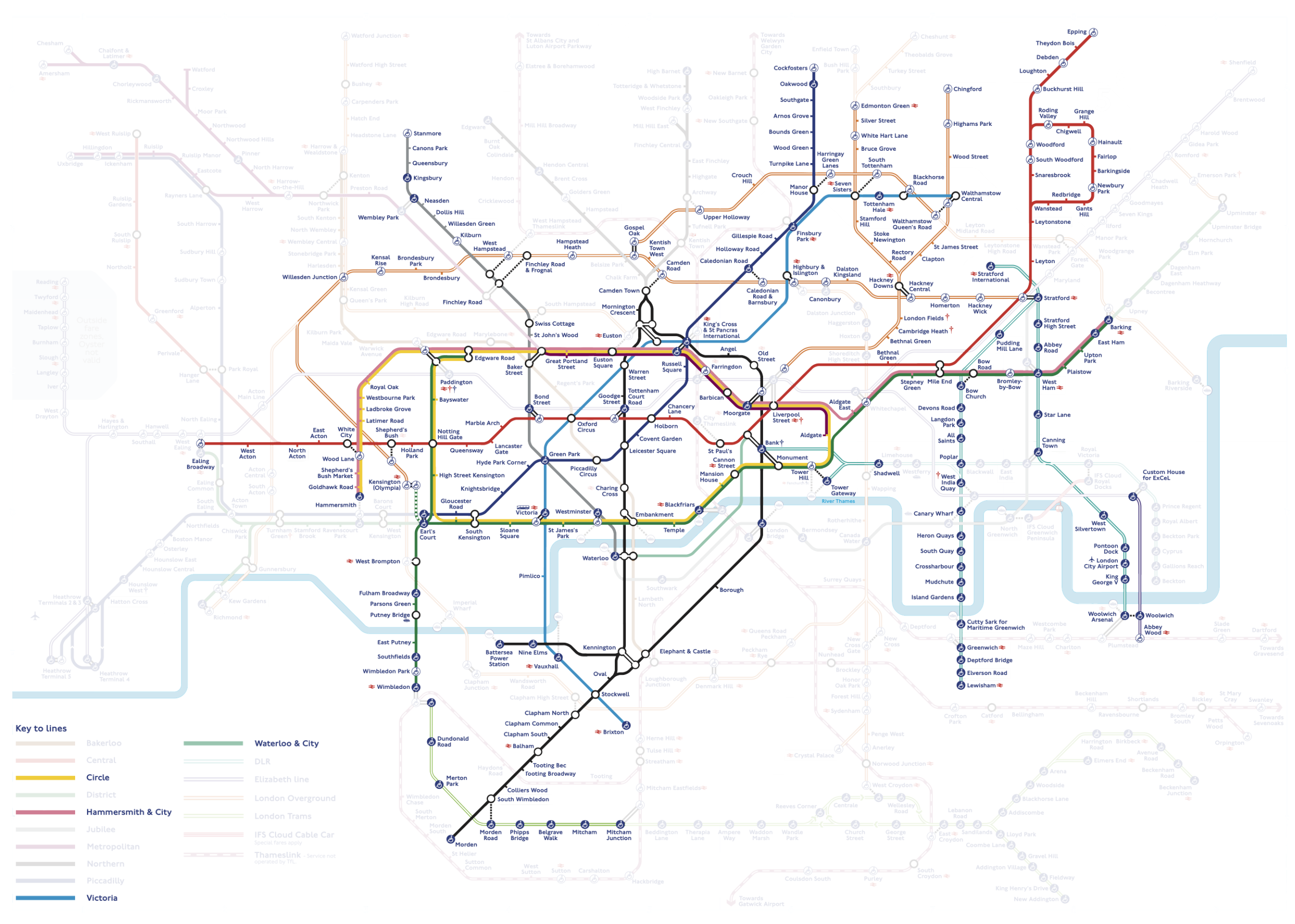 The maps showing the tube lines that I've walked so far - including the Hammersmith and city. Woo!