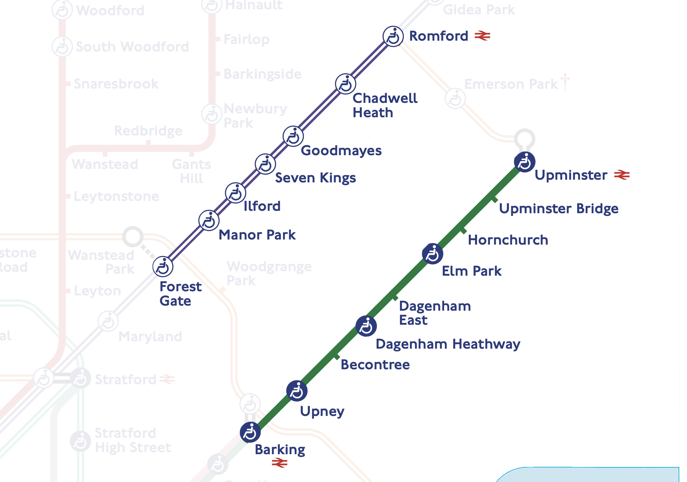 I went to Upminster from Barking, and then walked from Romford to Forest Gate