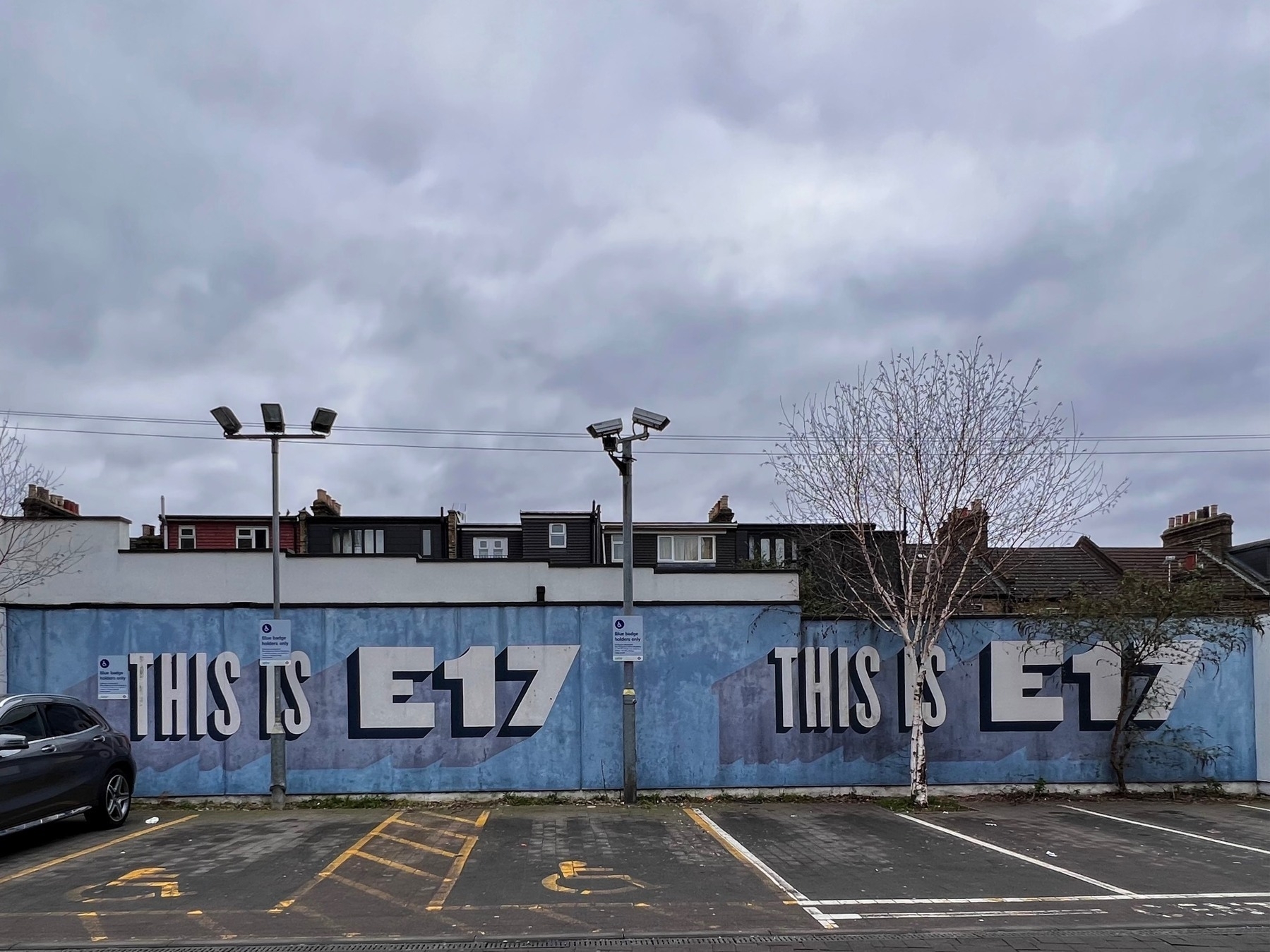 The This is E17 mural opposite the entrance to Walthamstow Central station