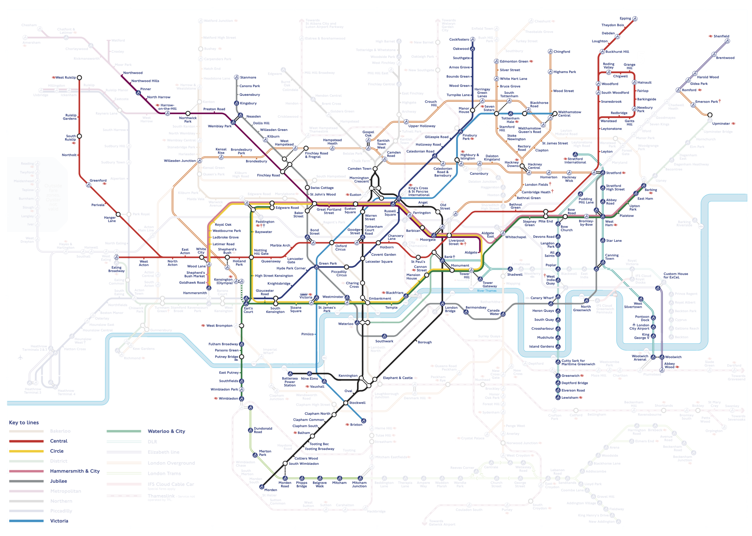 The map showing the parts of the TfL network that I've walked now has the top right bit filled in.