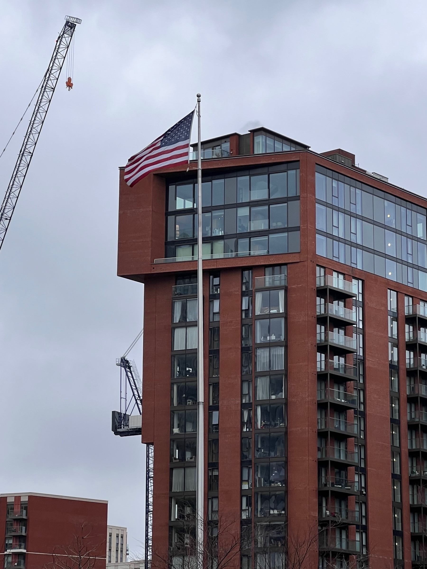 A US flag flying 