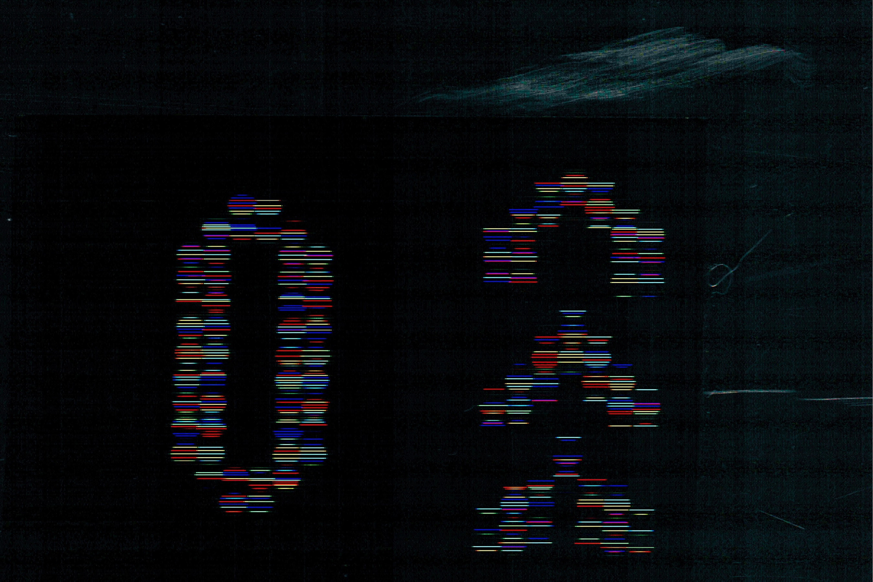 A distorted image of a display 