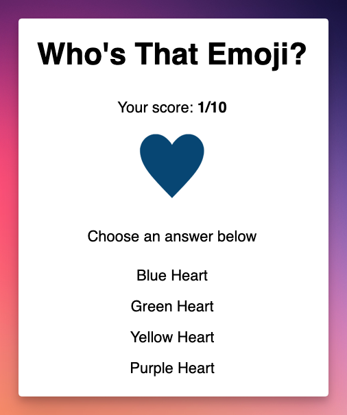A colorless heart emoji and the website is asking which color it is