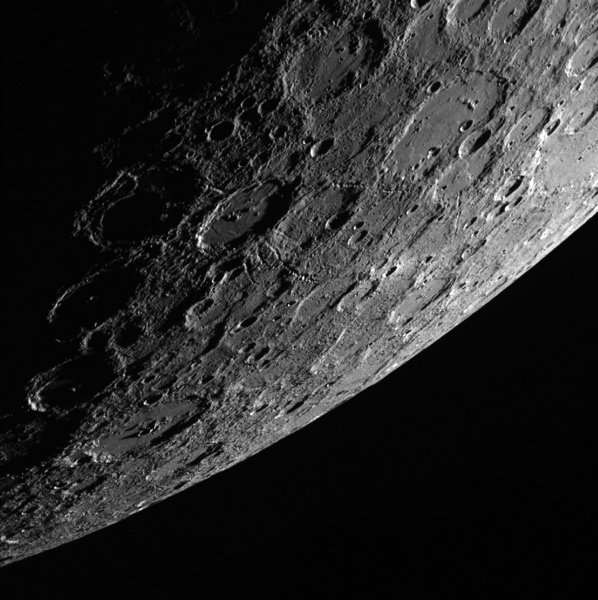 Photo of the sunlit side of Mercury. Photo credit: NASA.