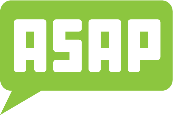 "ASAP" in a speech bubble