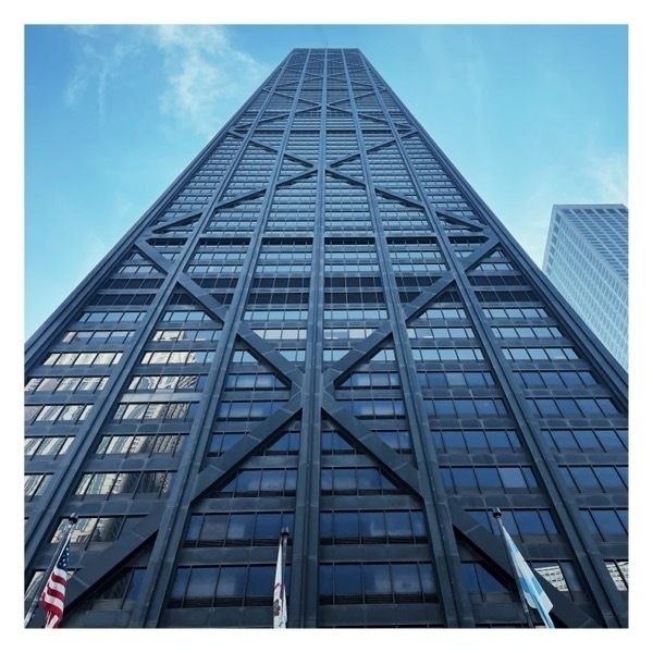 Looking up at the second tallest building in Chicago