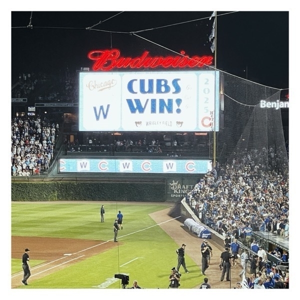 Cubs Win on an LED sign