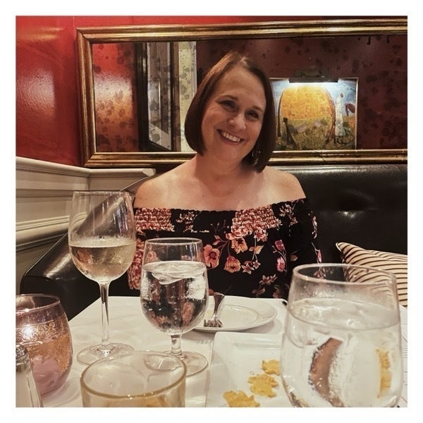 Liz annoyed that I'm taking a picture of her while we are at dinner.