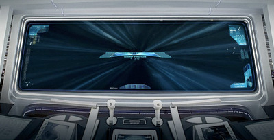 The new Enterprise viewscreen display various data, including speed.
