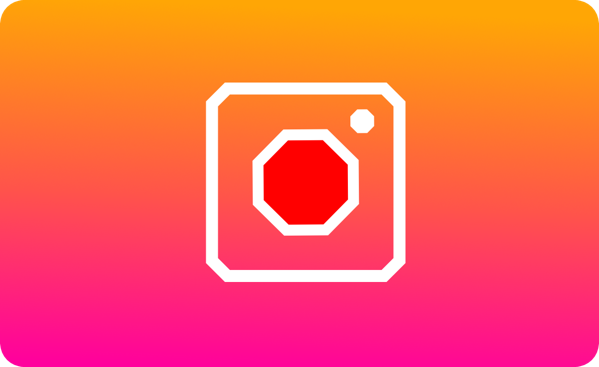 Instagram logo, but with a stop sign in place of the lens.