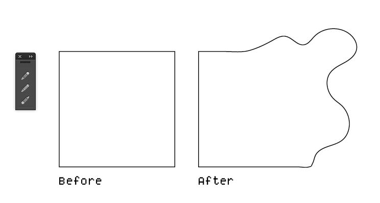 Using the pencil tool, reshape an existing path.