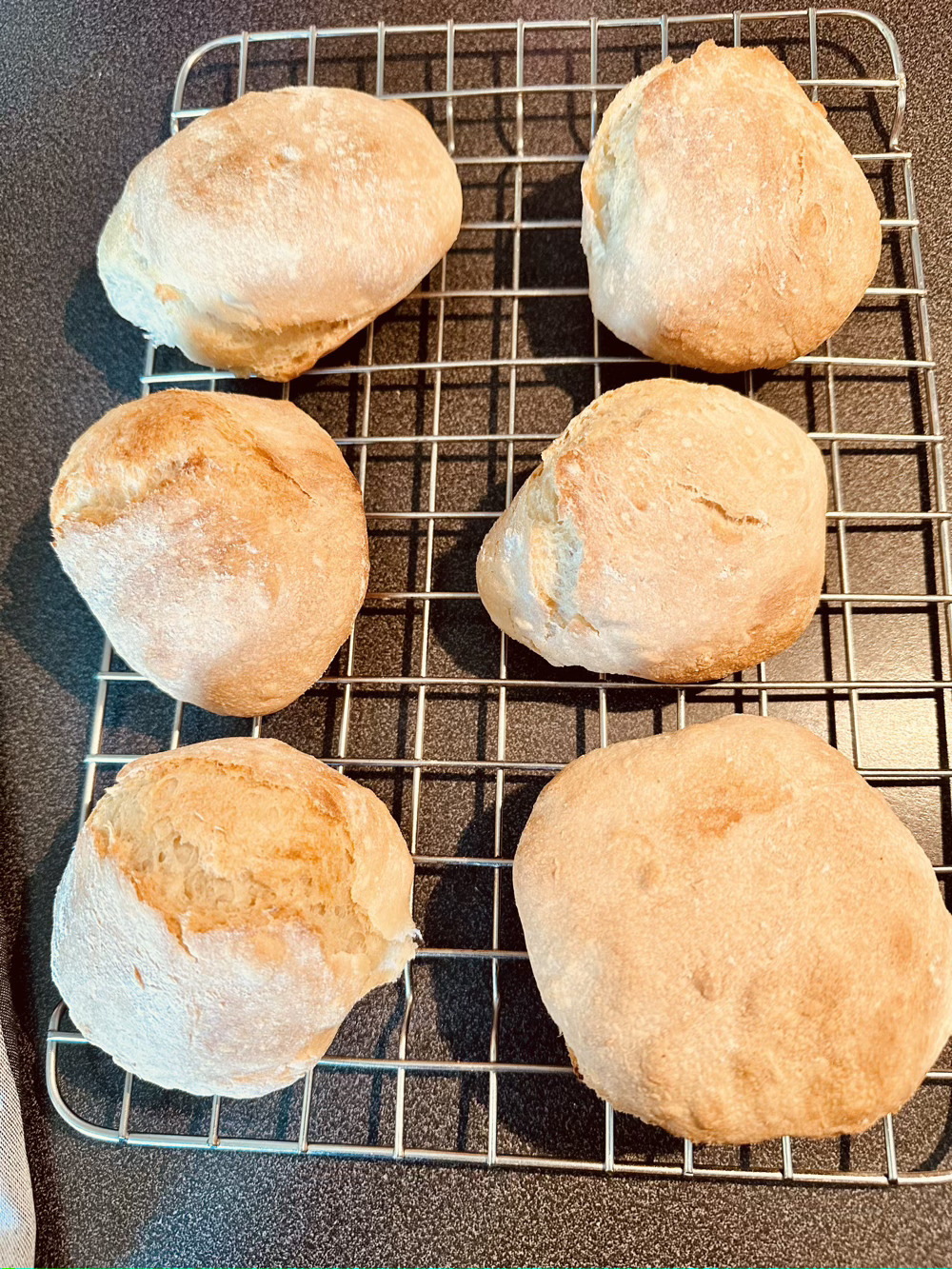 6 well risen bread rolls