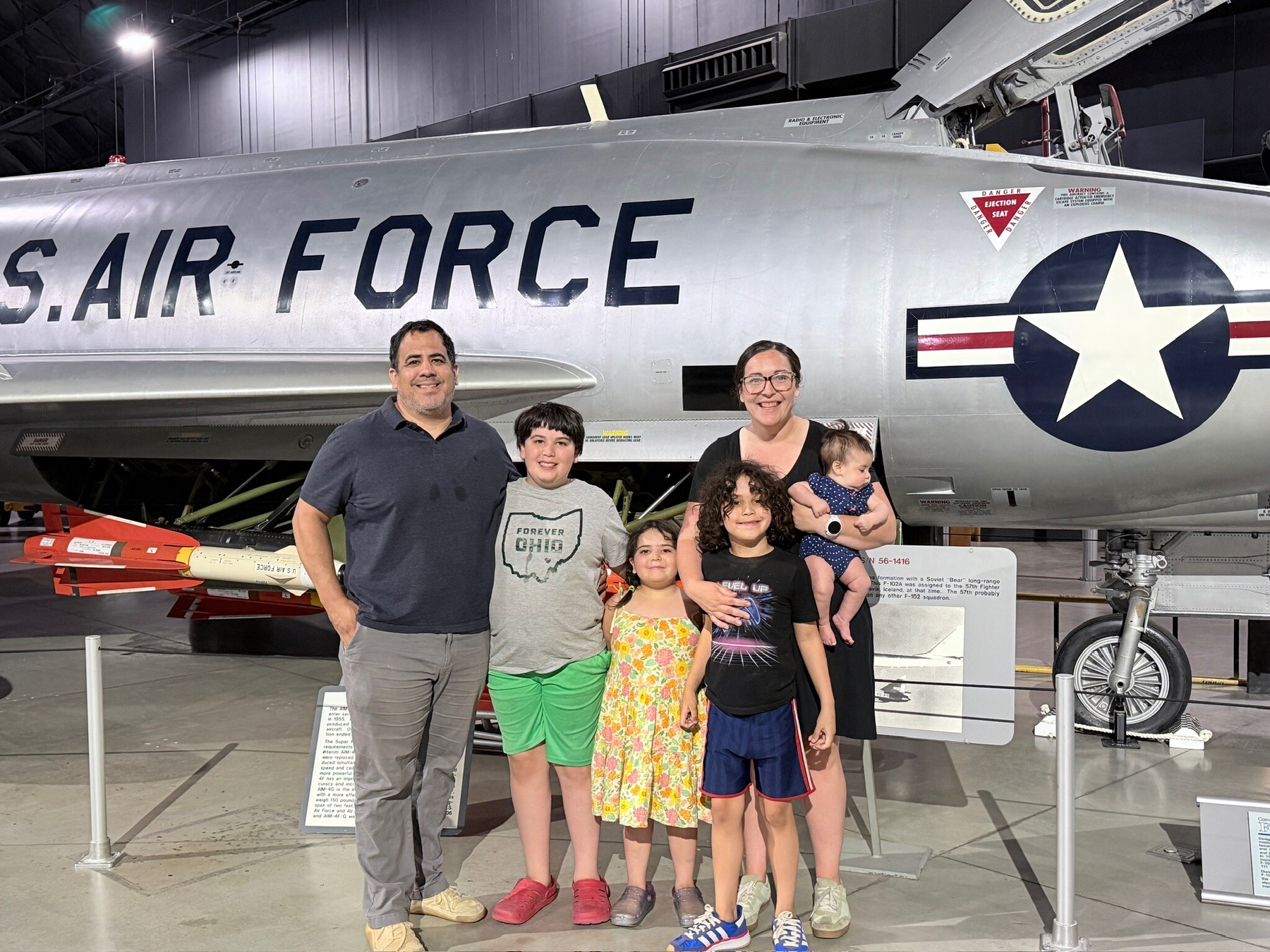 family photo at USAF museum