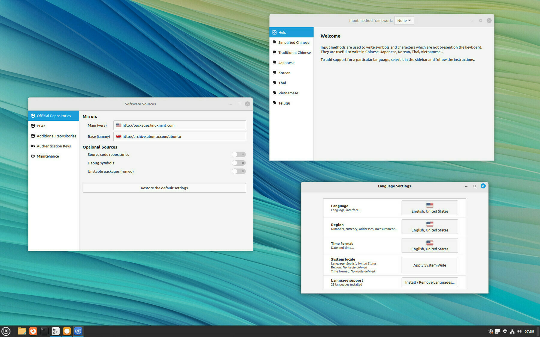 Screenshot of Linux Mint from their official site