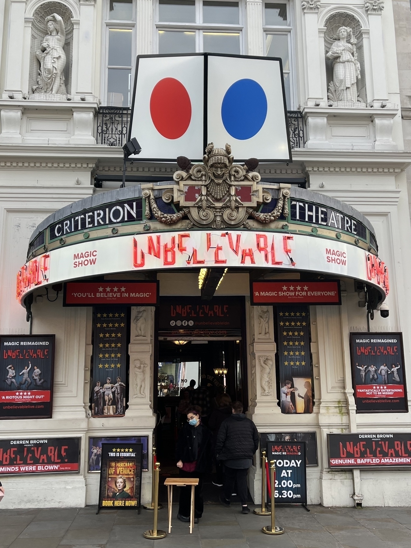 Photograph of the entrance to the Criterion Theatre
