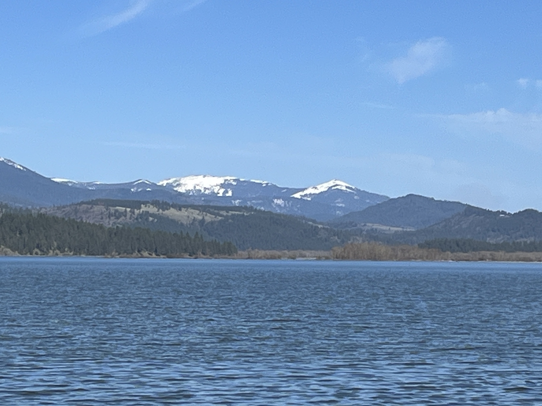 Mountains across a lake