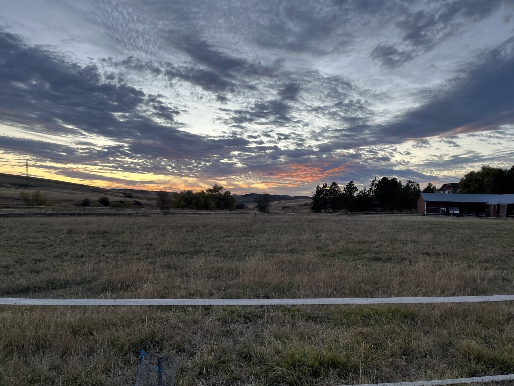 Colorful sunset over a rural landscape 