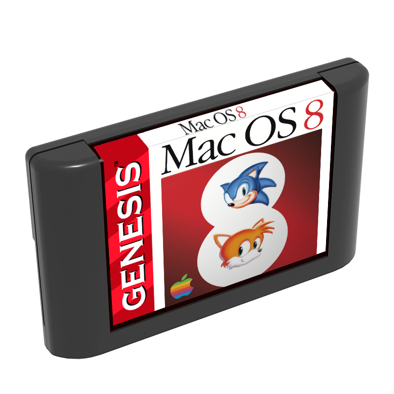 Sonic & Tails version of Mac OS 8 Sega Genesis cartridge