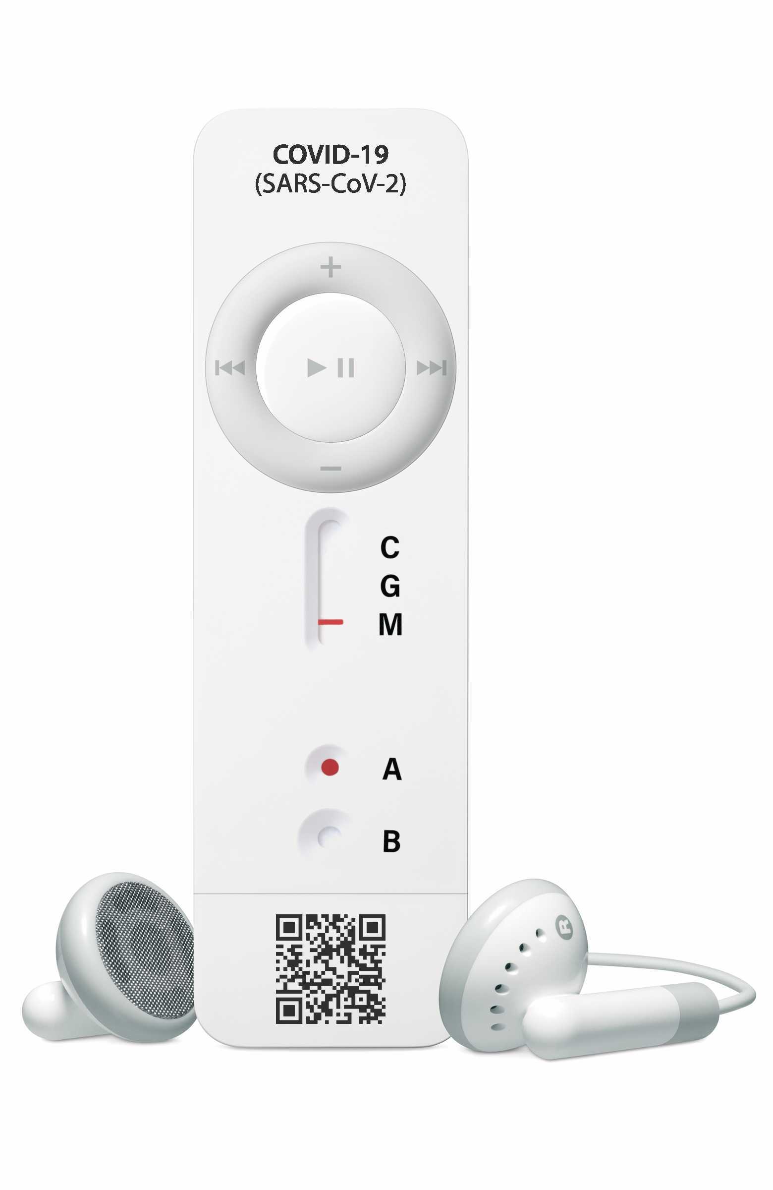 iPod Shuffle SE 2021 with integrated single-use SARS-CoV-2 antigen test