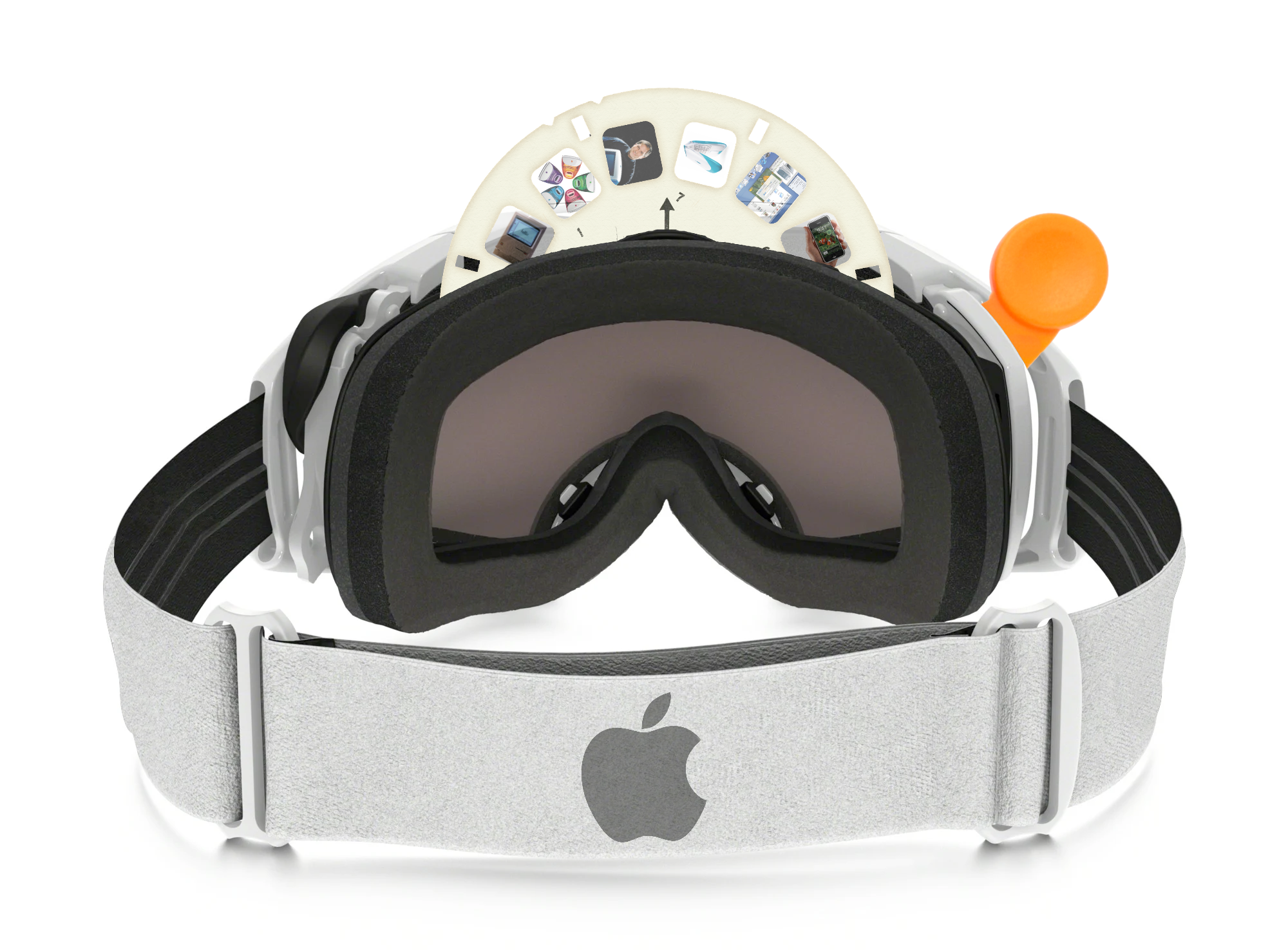 Apple’s AR Goggles; a combination of white ski goggles and a Mattel View-Master.