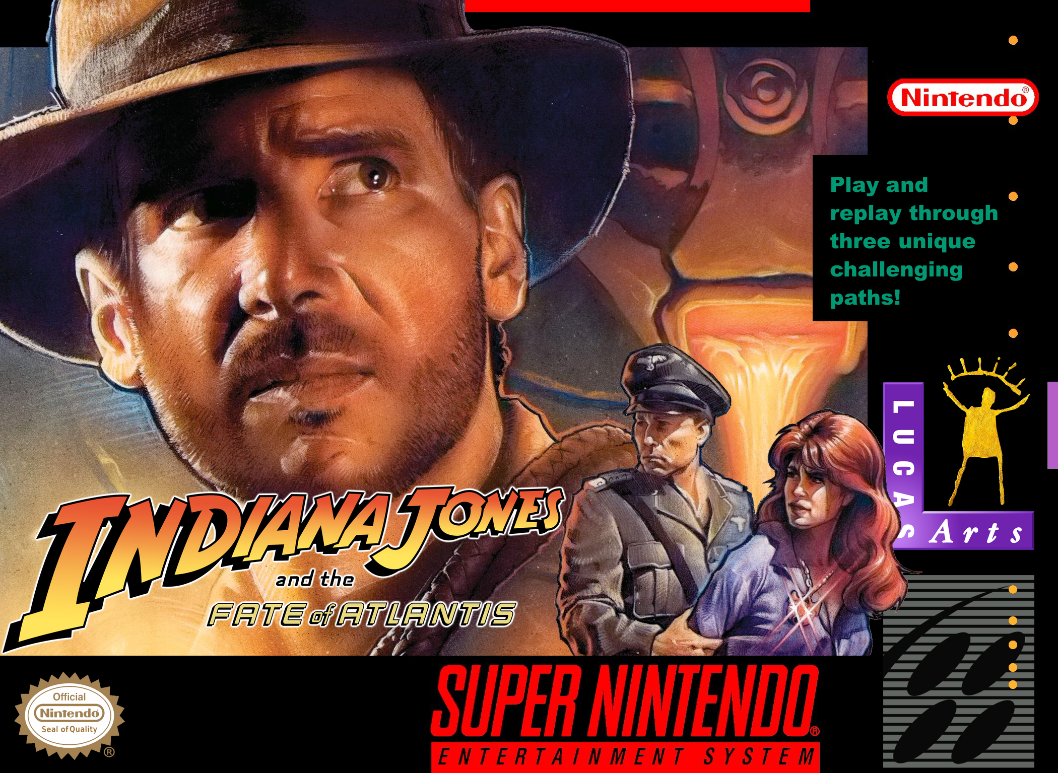 Indiana Jones and the Fate of Atlantis for the Super Nintendo Entertainment System.
