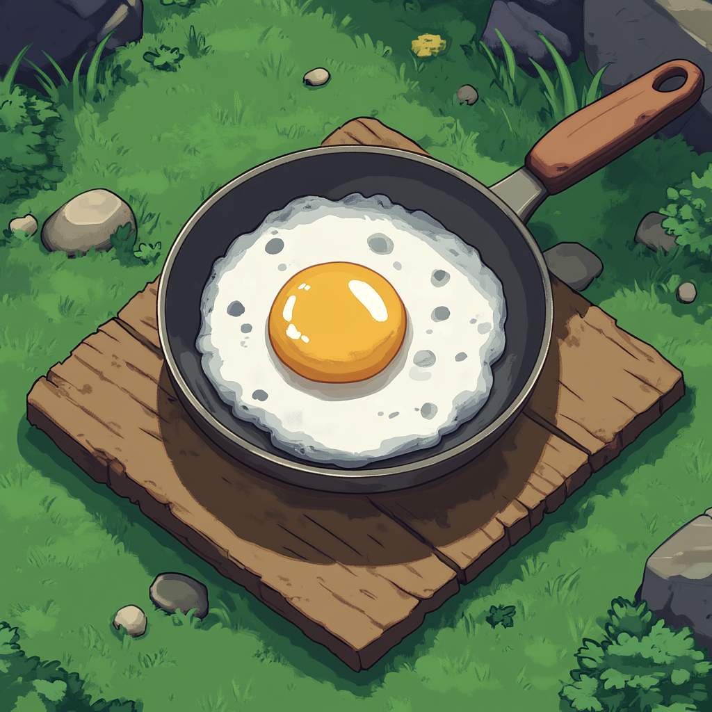 Egg in frying pan