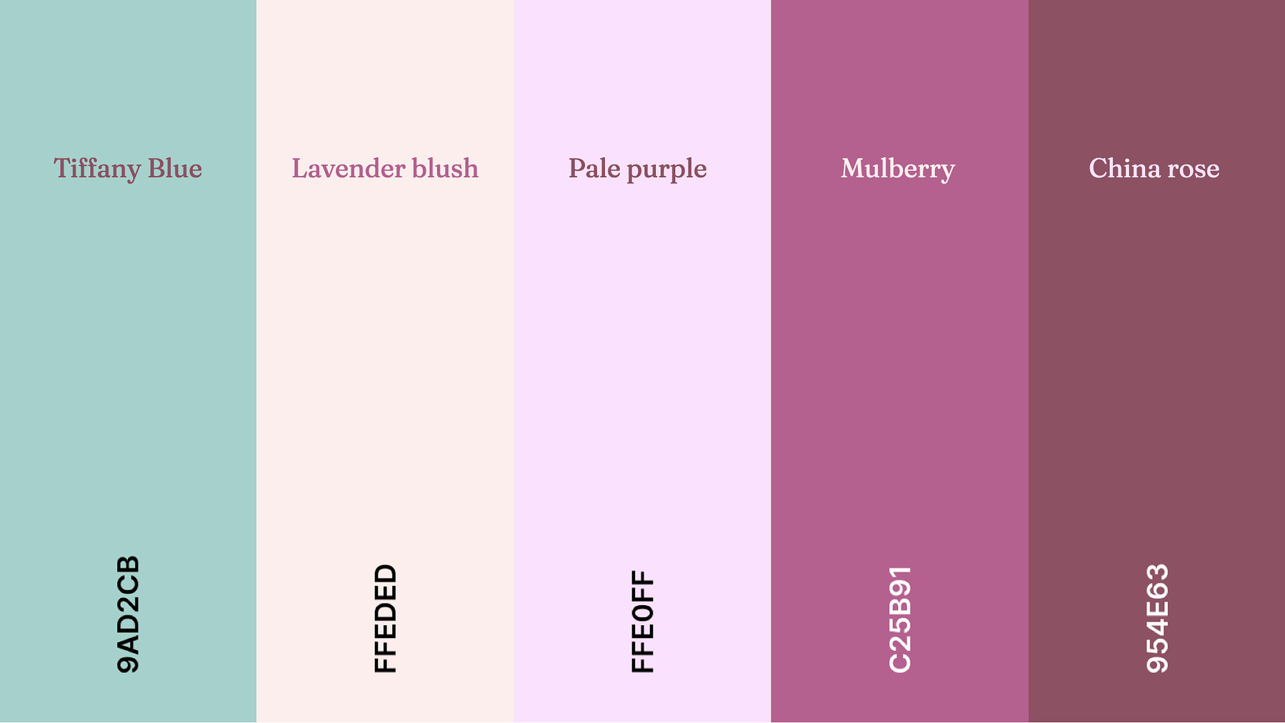 Color Pallette for Alison Cosmetics