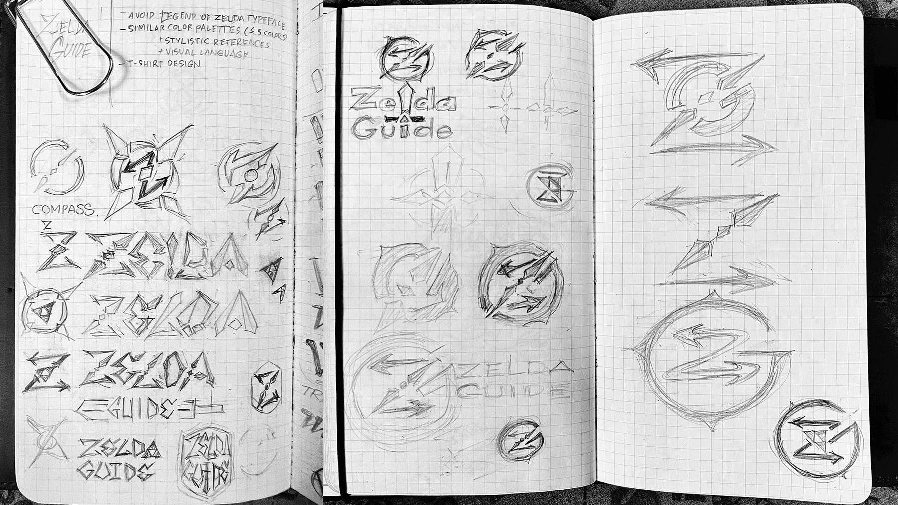 My Sketches for Zelda Guide Logo Concepts