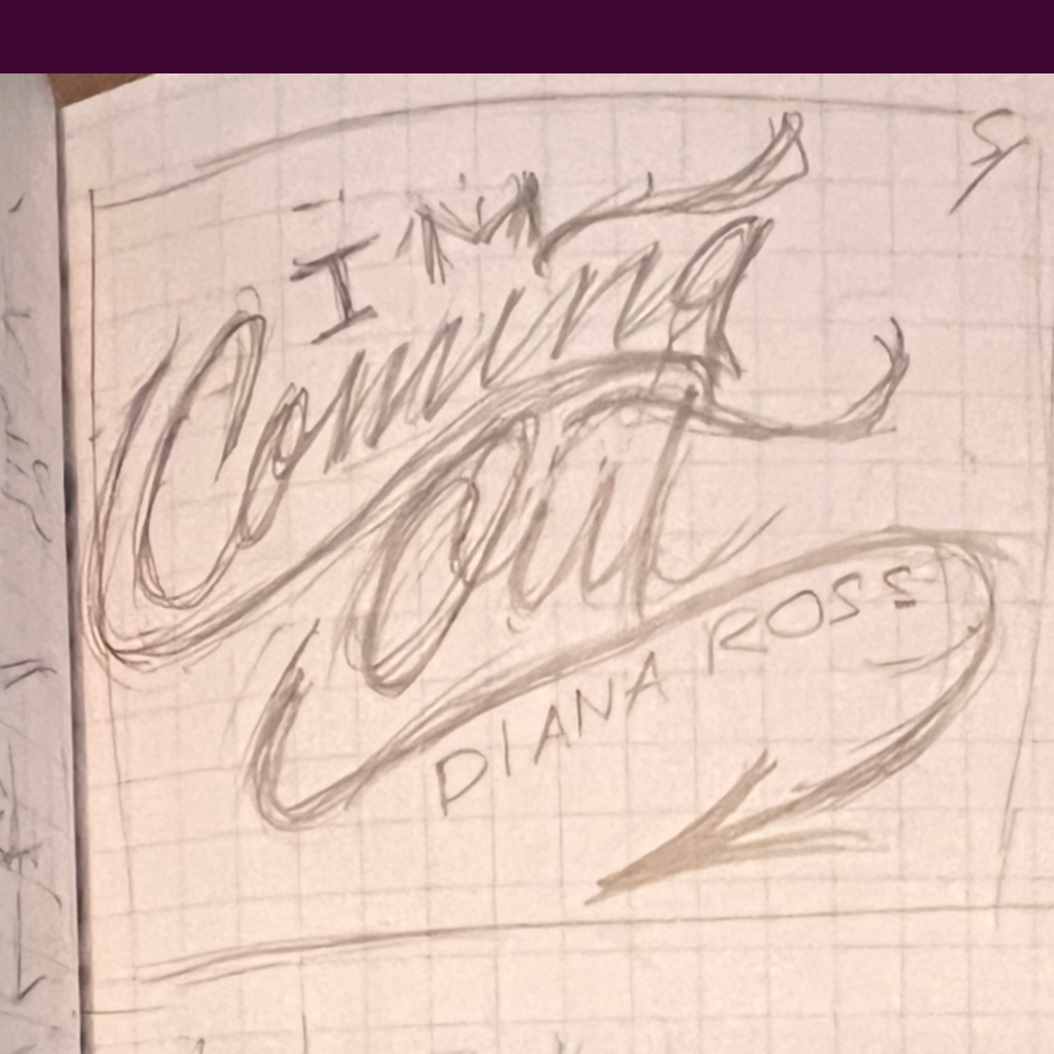 The sketch for the lettering