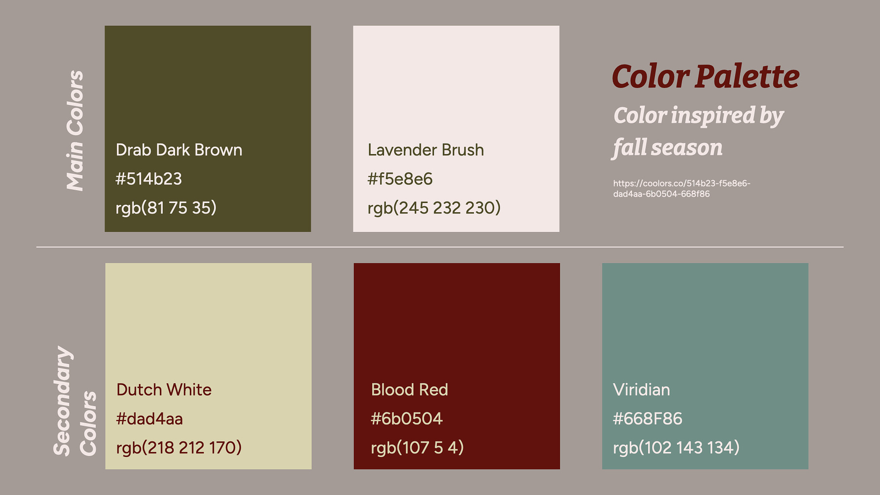 The color palette for The Zuiker Chronicles.