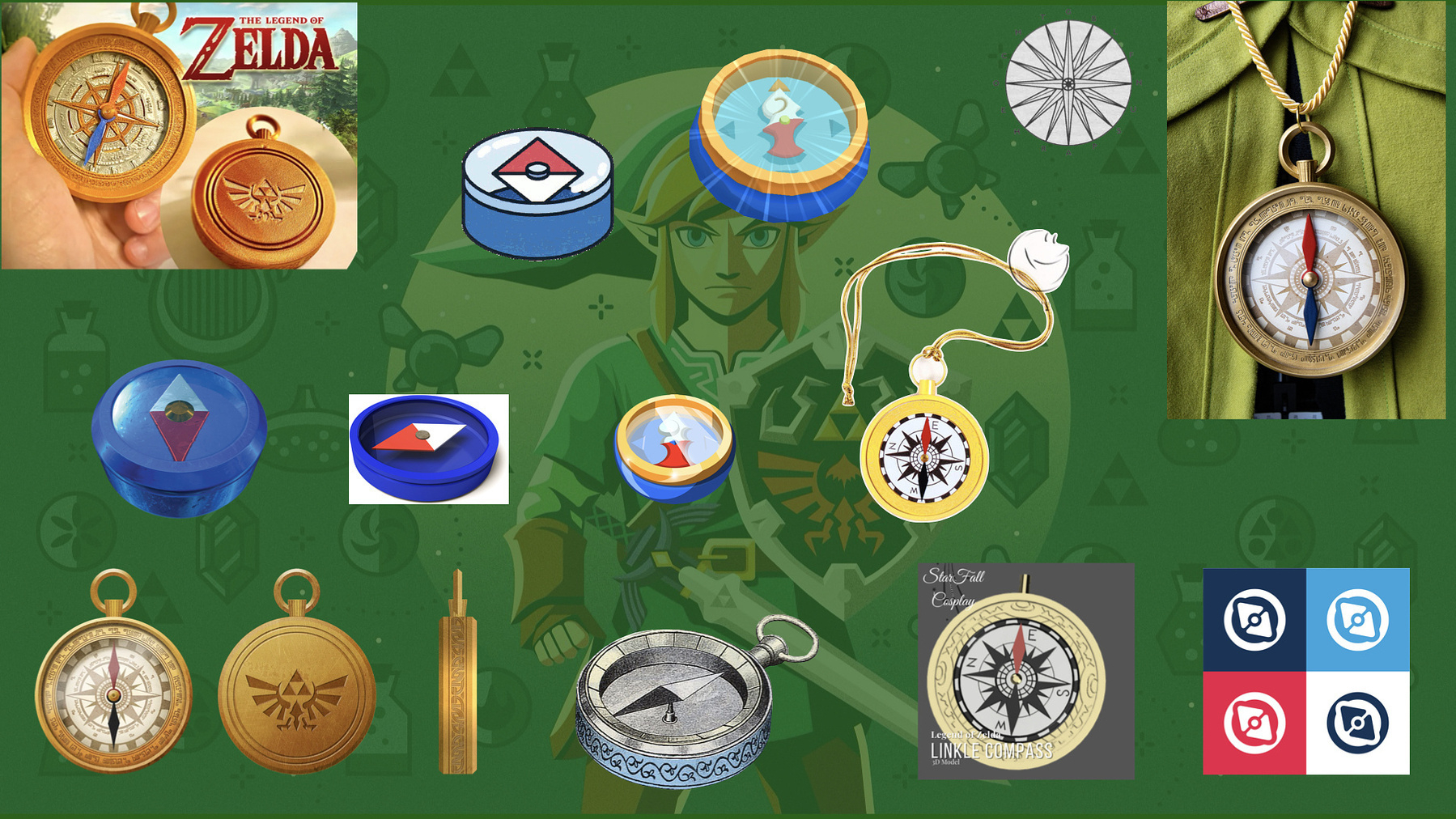 Compass designs used in Zelda's games