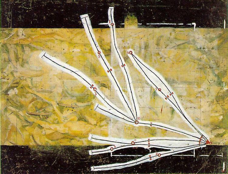 Reseaux des stoppages, Marcel Duchamp, 1914