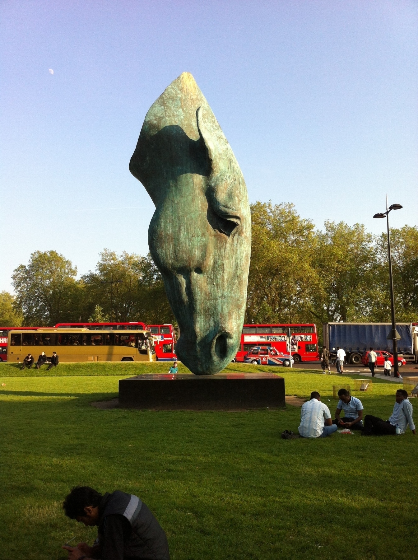 Horse's head sculpture, Hyde Park corner, London UK